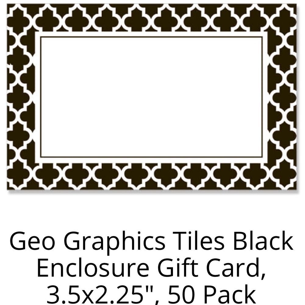50 Black Geo Graphics Enclosure Cards CLEARANCE - Picture 2 of 2
